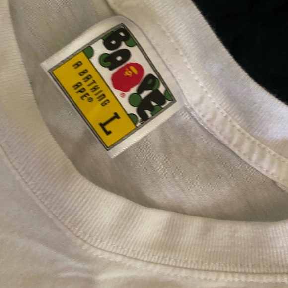 WHITE BAPE SHIRT LARGE - Picture 2 of 4